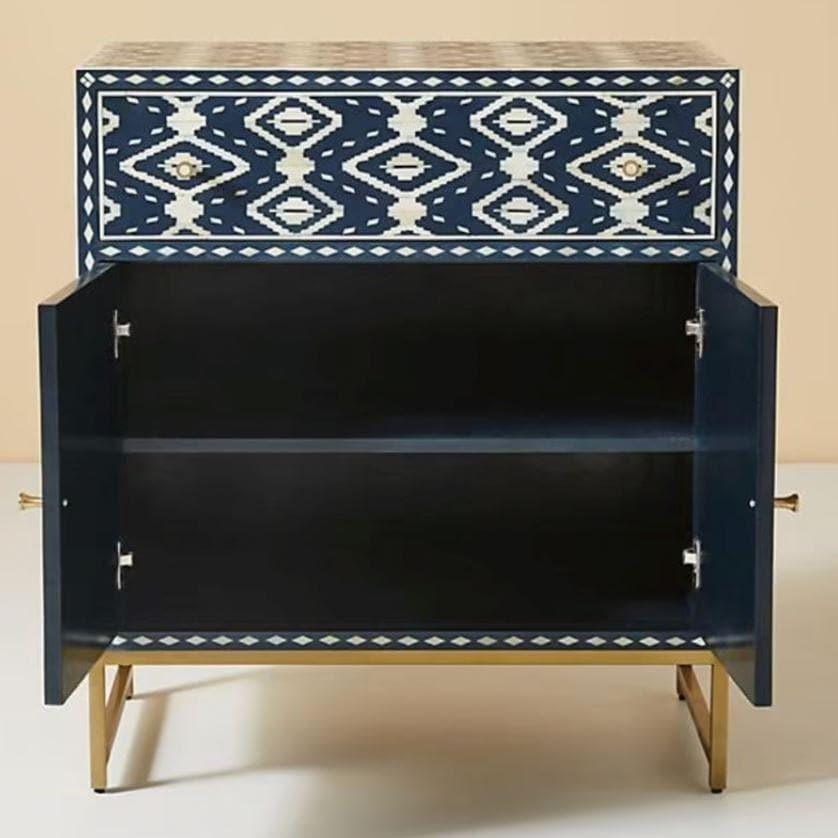 Ikat Bone Inlay Entryway Cabinet