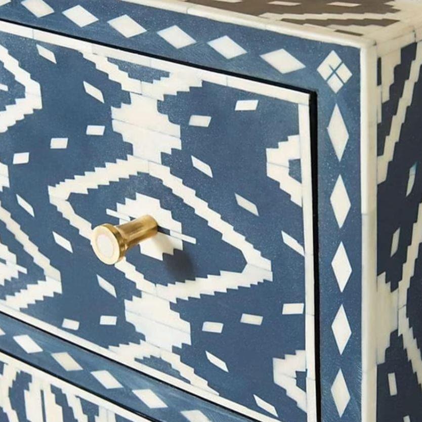 Ikat Bone Inlay Entryway Cabinet