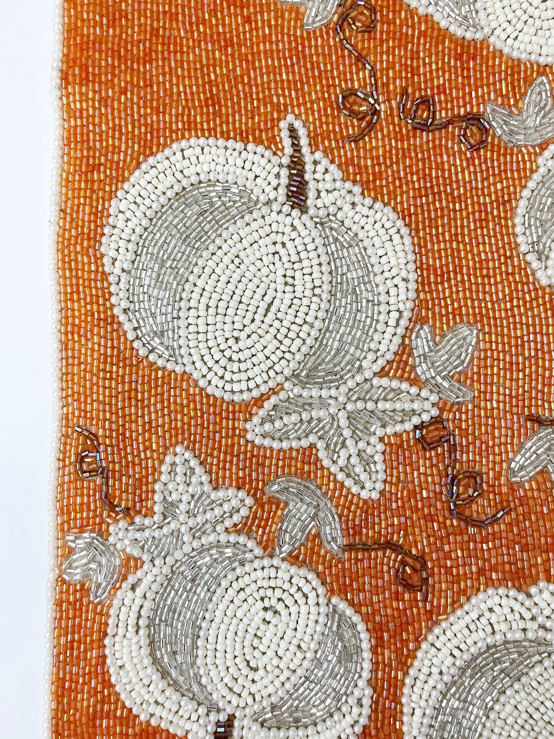 Pumpkins Orange Beaded Table Runner