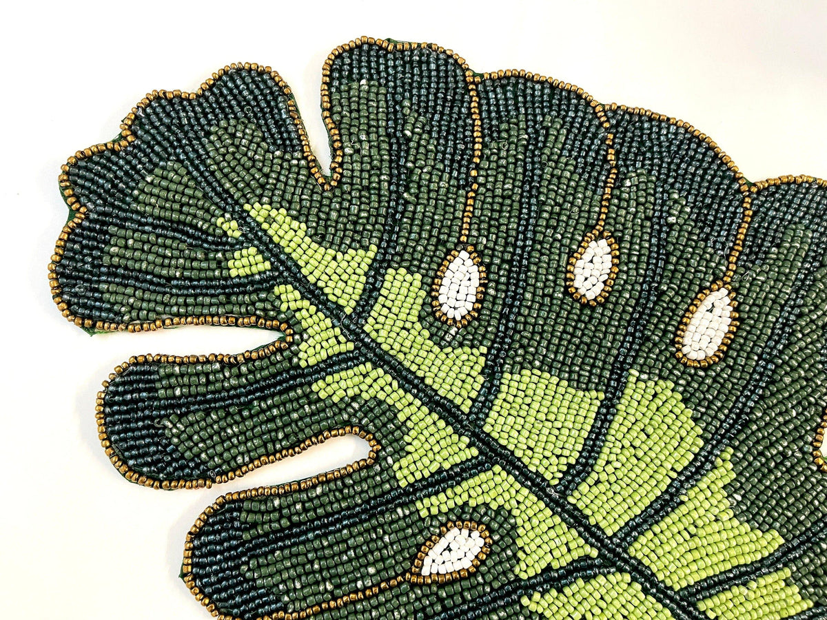 Monstera Leaf Beaded Placemat