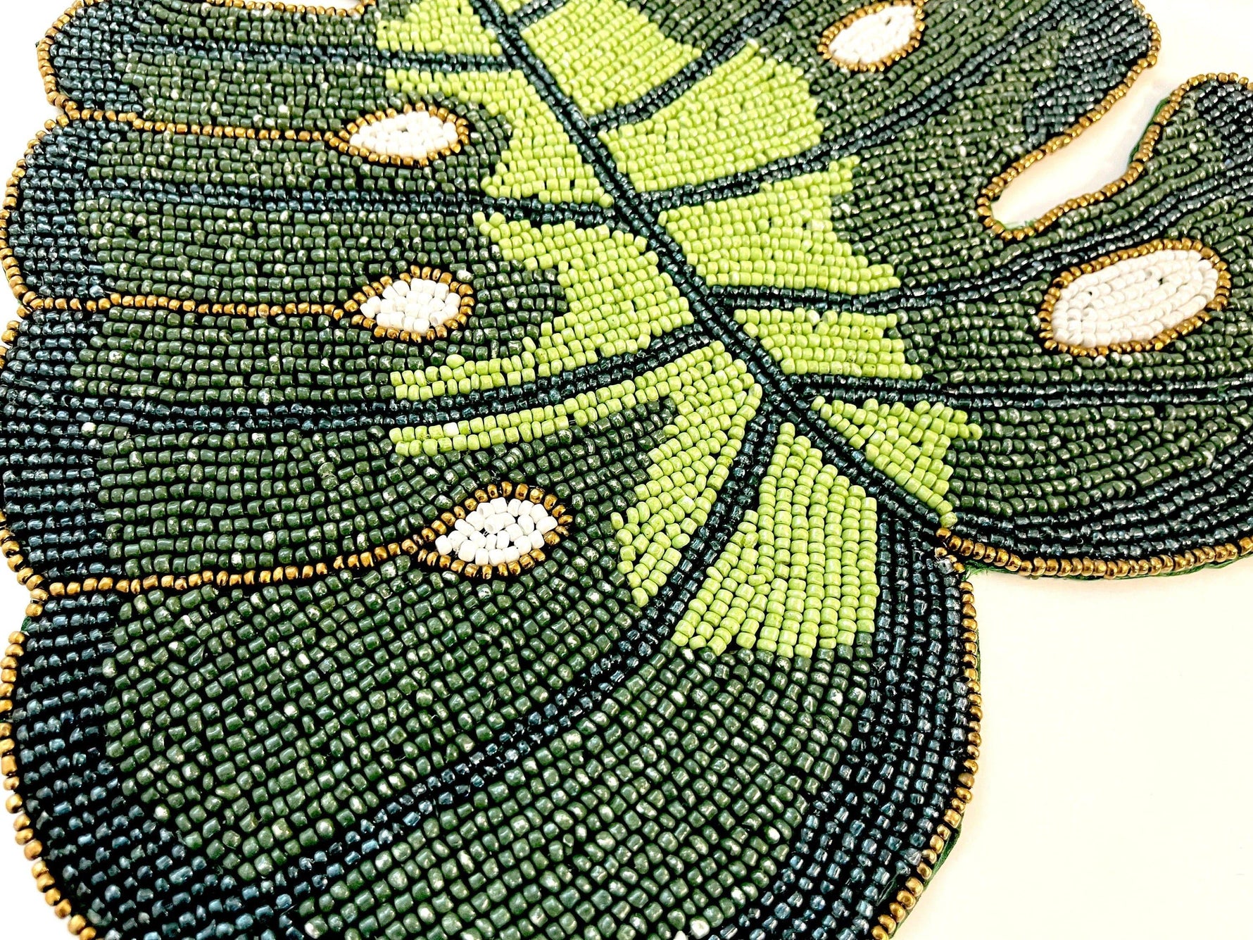 Monstera Leaf Beaded Placemat