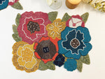 Colorful Flowers Beaded Placemat 6 pcs