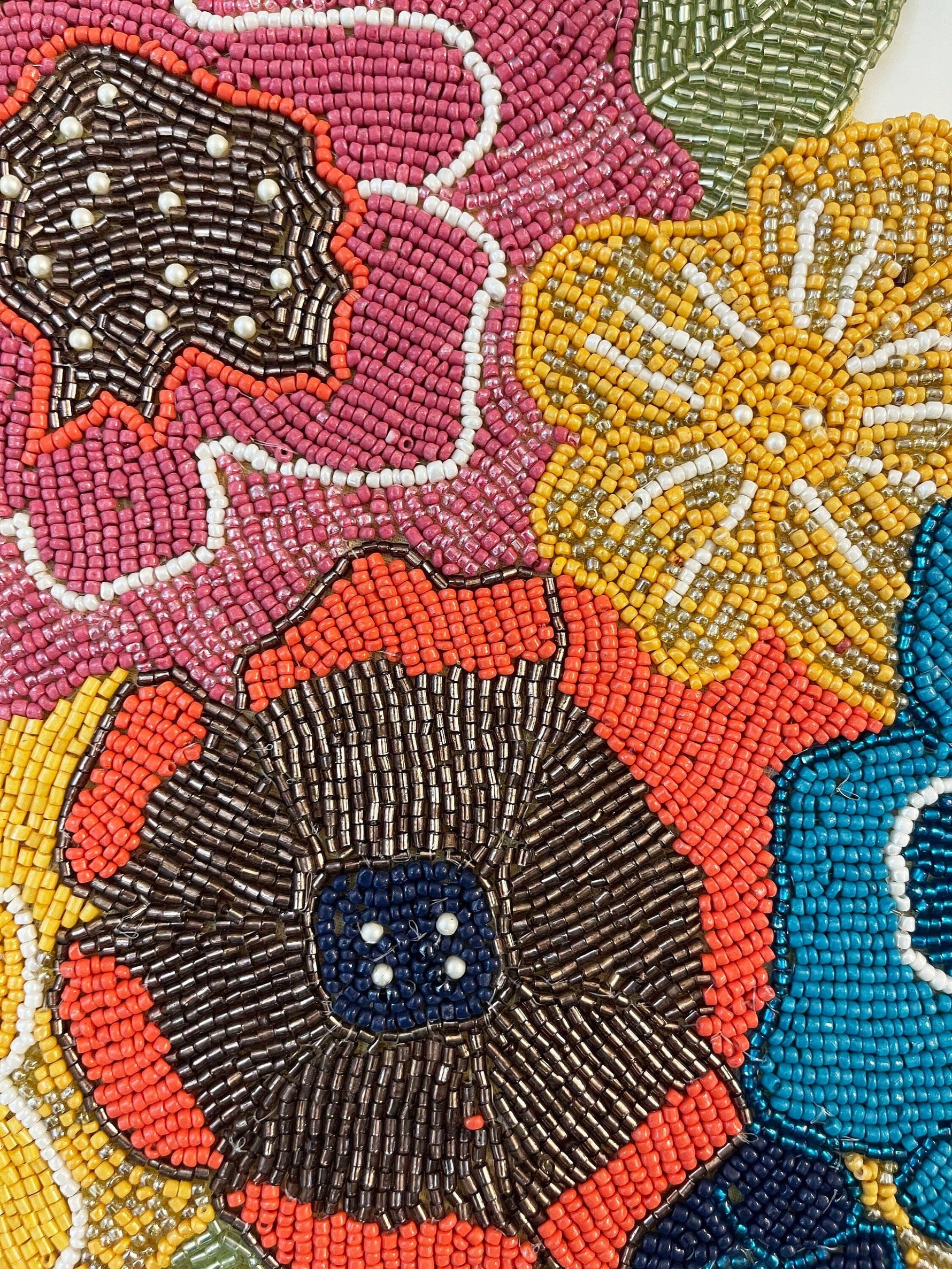 Colorful Flowers Beaded Placemat