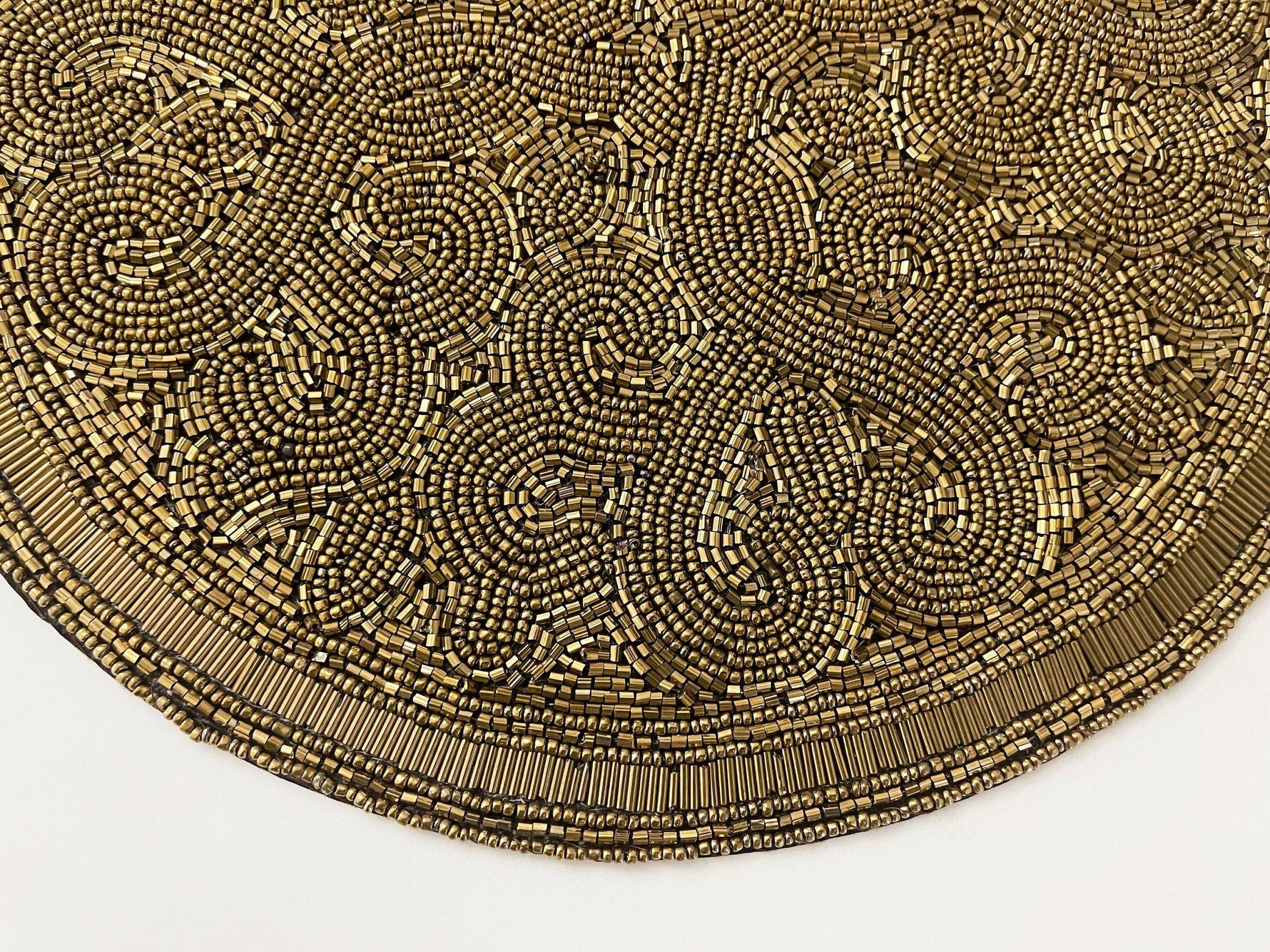 Golden Orion Round Beaded Placemat