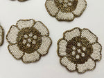 White Gold Flower Beaded Coasters