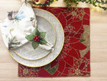 Christmas Poinsettia Square Beaded Placemat