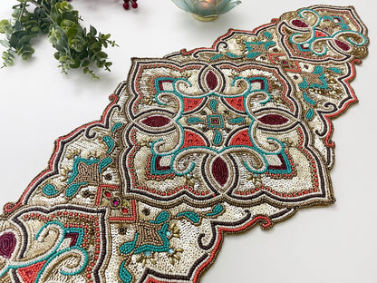 Desi Star Beaded Table Runner - MAIA HOMES