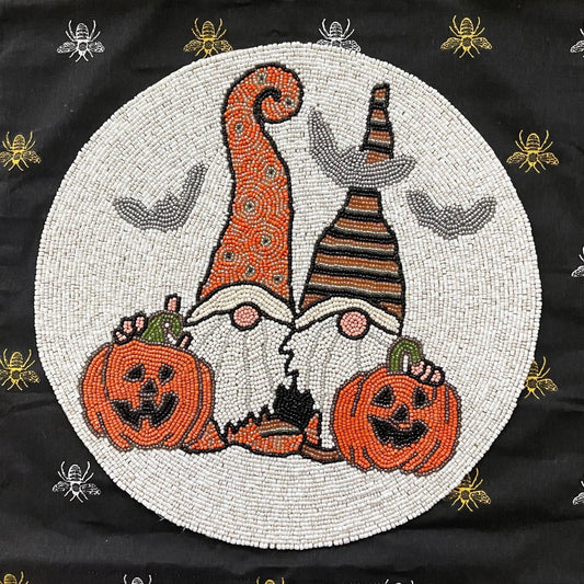 Halloween Pumpkins Round Beaded Placemat - MAIA HOMES