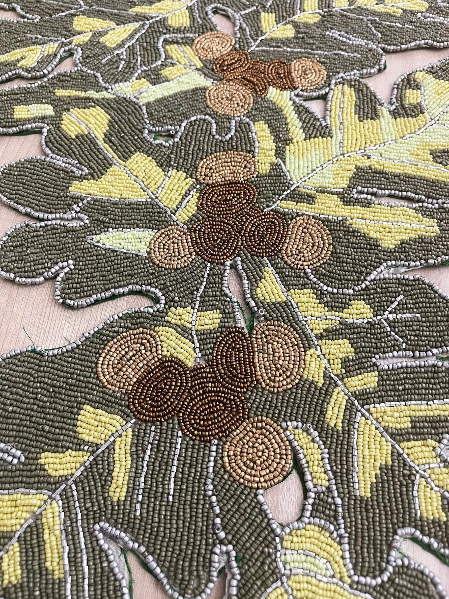 Long Leaf Beaded Table Runner