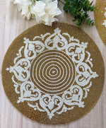 Royal Gold and White Beaded Placemat