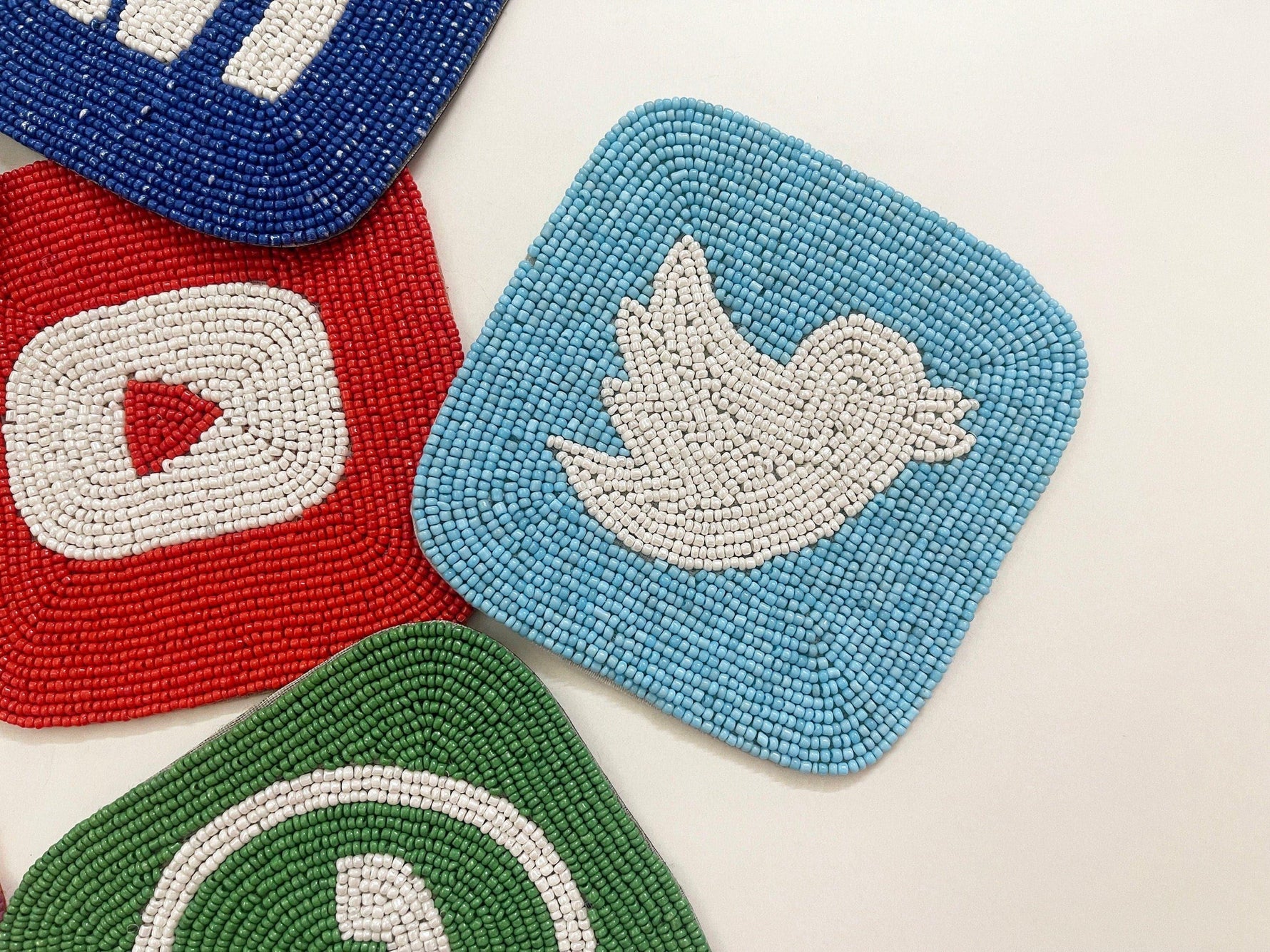 Social Media Beaded Coasters - Set of 6