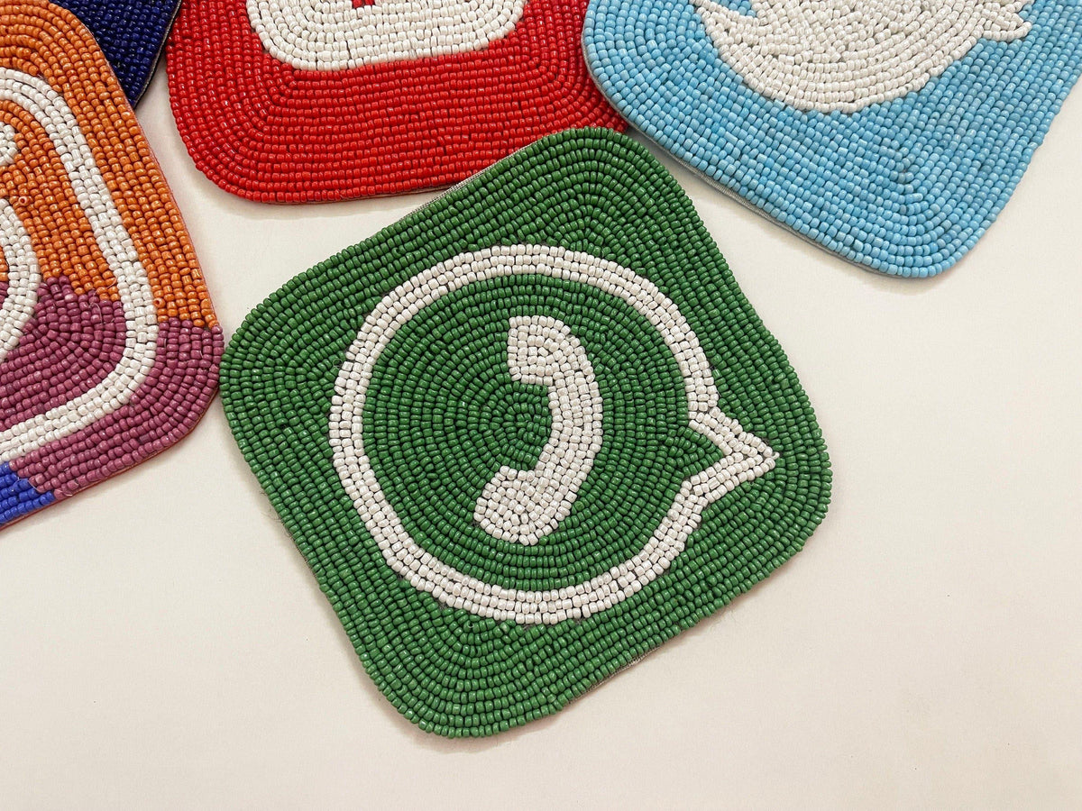 Social Media Beaded Coasters - Set of 6