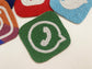 Social Media Beaded Coasters - Set of 6 - MAIA HOMES