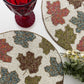 Maple leaf Round Beaded Placemat