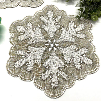 Christmas Snowflake Beaded Placemat - Set of 2 Default Title