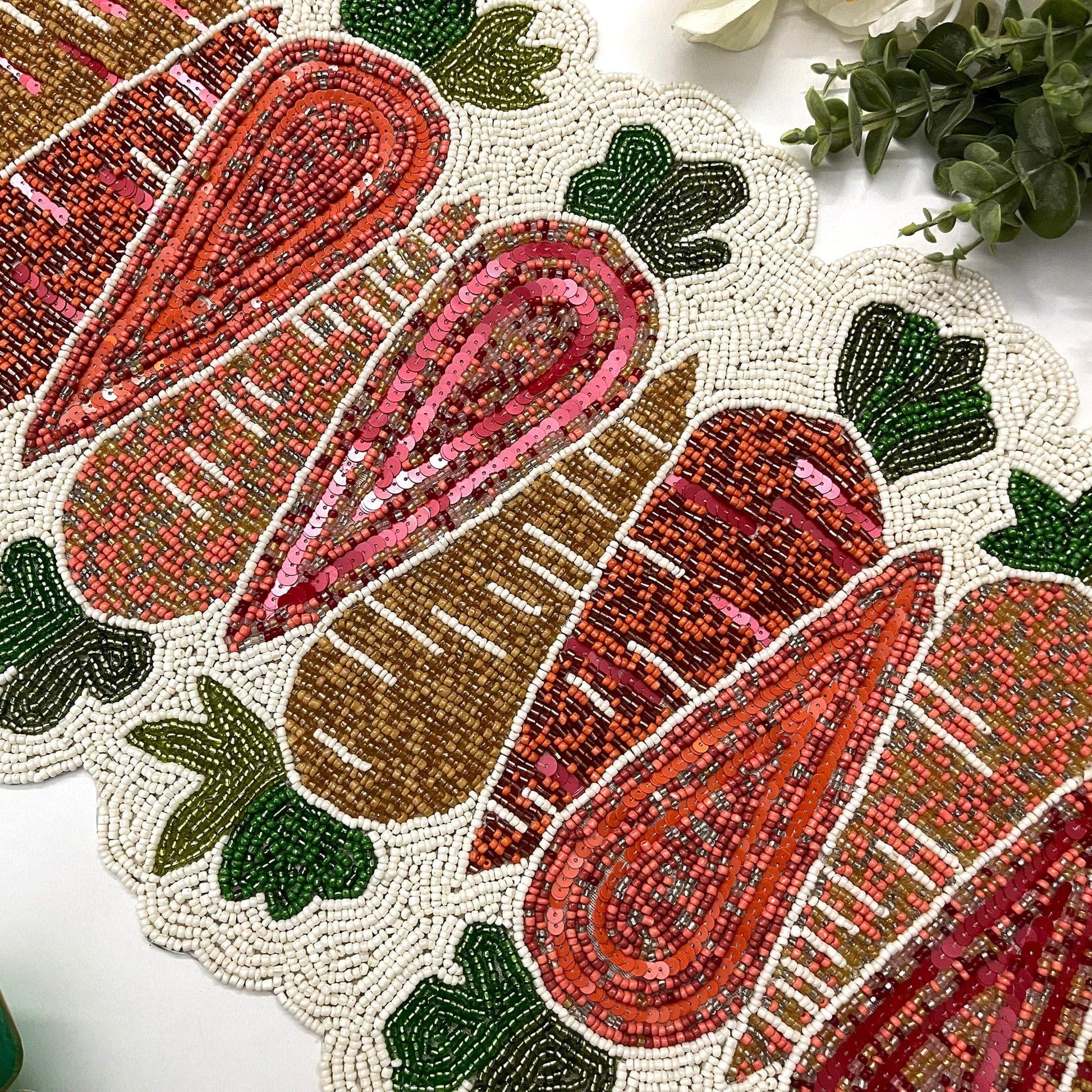 Carrot Easter Beaded Table Runner - MAIA HOMES