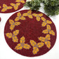 Christmas Holly Berry Round Beaded Placemat - Gold - Set of 6 - MAIA HOMES