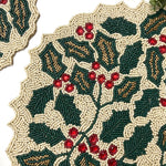 Christmas Holly Berry Round Beaded Placemat