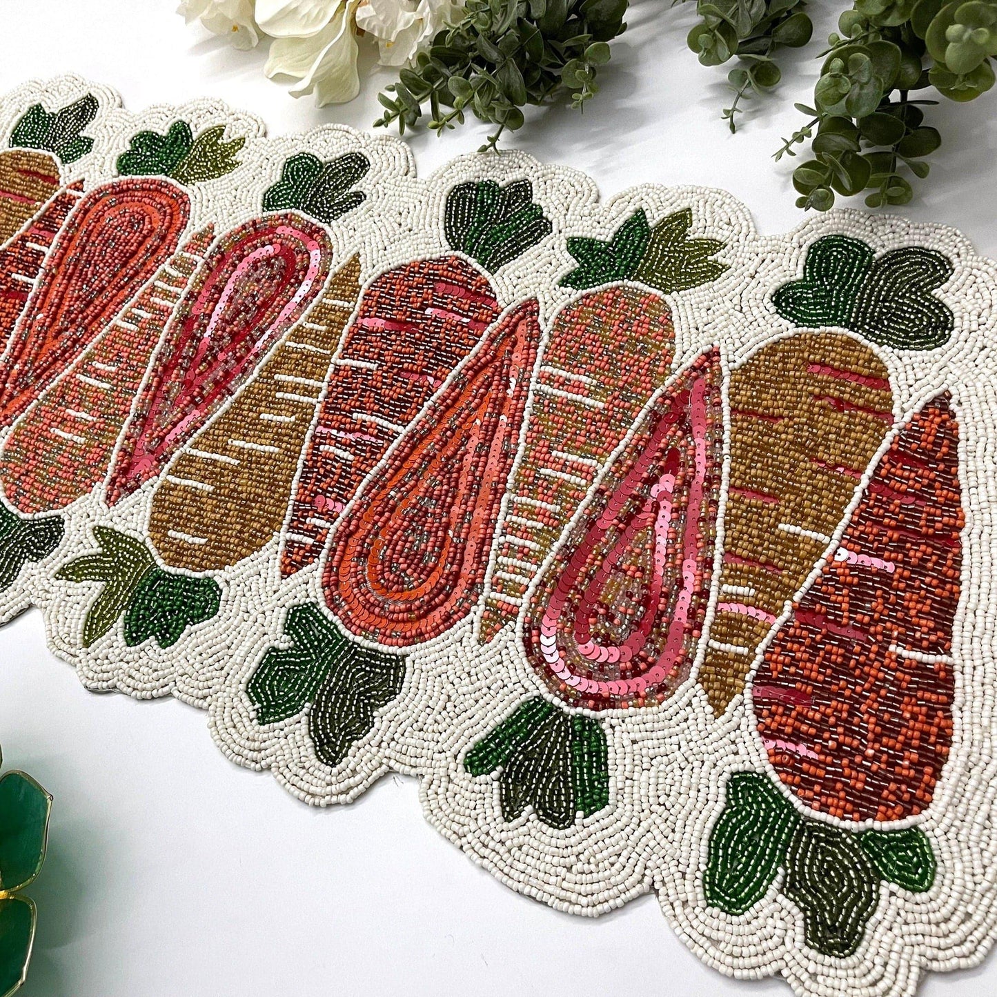 Carrot Easter Beaded Table Runner - MAIA HOMES