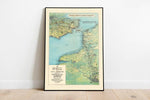 Imperial Airways Map of the London to Paris Route| Old Map Wall Prints