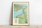 Imperial Airways Map of the London to Paris Route| Old Map Wall Prints