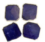 Indigo Agate Aventurine Coaster Set of 4 Rose Gold