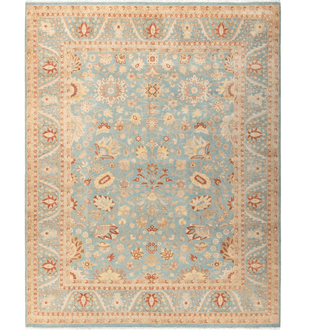 Indigo Natural Lilic Hand Spun Wool Hand Knotted Area Rug