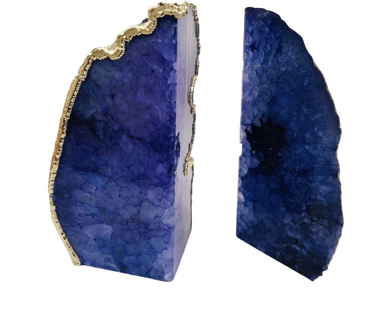 Indigo Plated Agate Bookends