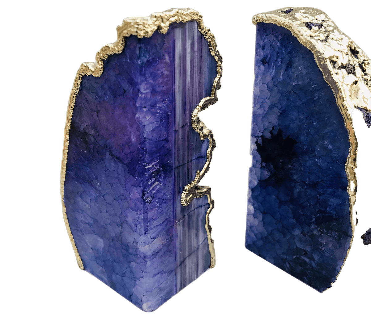 Indigo Plated Agate Bookends