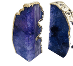 Indigo Plated Agate Bookends