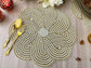 Intertwined Scallop Round Beaded Placemat - GoldWhite - MAIA HOMES