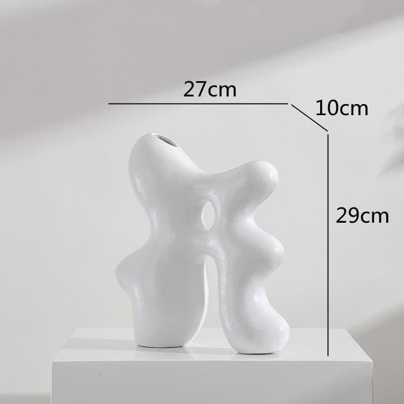 Irregular Organic Shaped Ceramic Vase Small - White