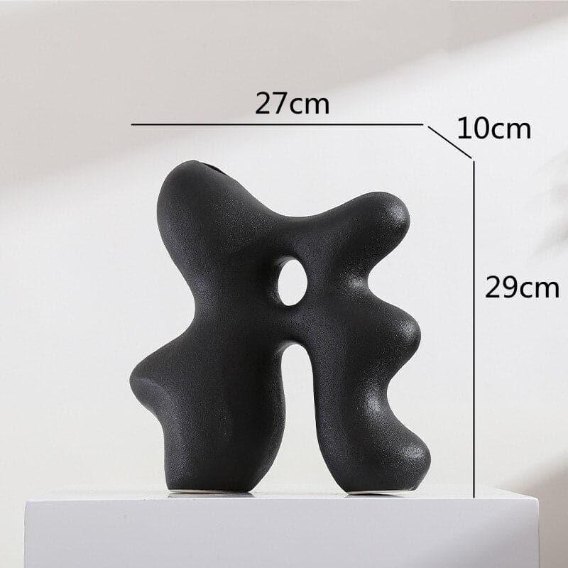 Irregular Organic Shaped Ceramic Vase Small - Black