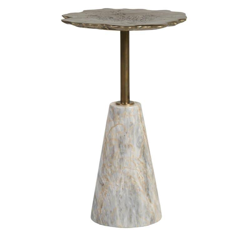 Irregular Top Marble End Table - MAIA HOMES