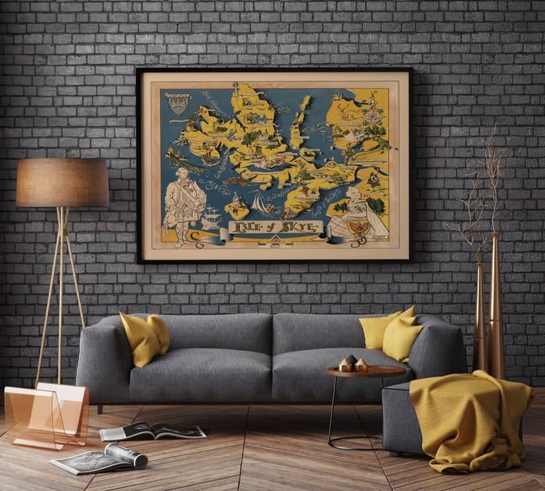 Isle of Skye Map Print| Canvas Print Wall Art