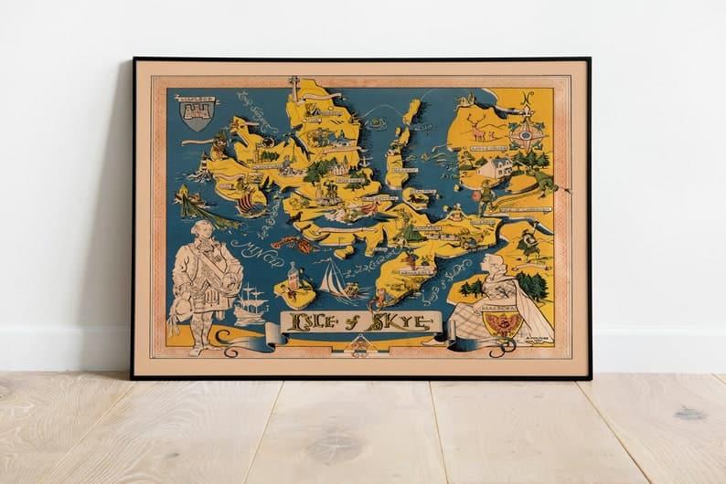 Isle of Skye Map Print| Canvas Print Wall Art - MAIA HOMES