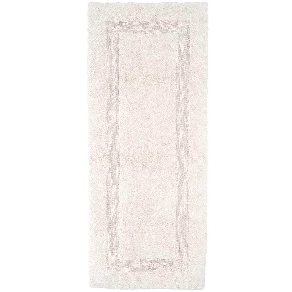 Ivory Reversible Cotton Bath Rug Runner