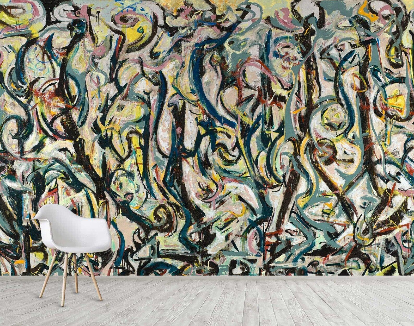 Jackson Pollock Modern Abstract Art Wall Mural - MAIA HOMES