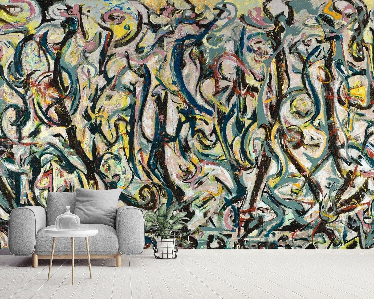 Jackson Pollock Modern Abstract Art Wall Mural - MAIA HOMES