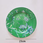 Jade Phoenix Floral Dinnerware 9" or 23 cm