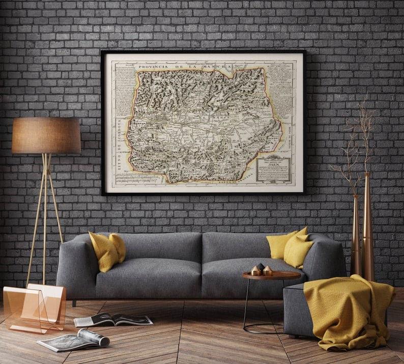 Jaen Map Print| Canvas Print Wall Art