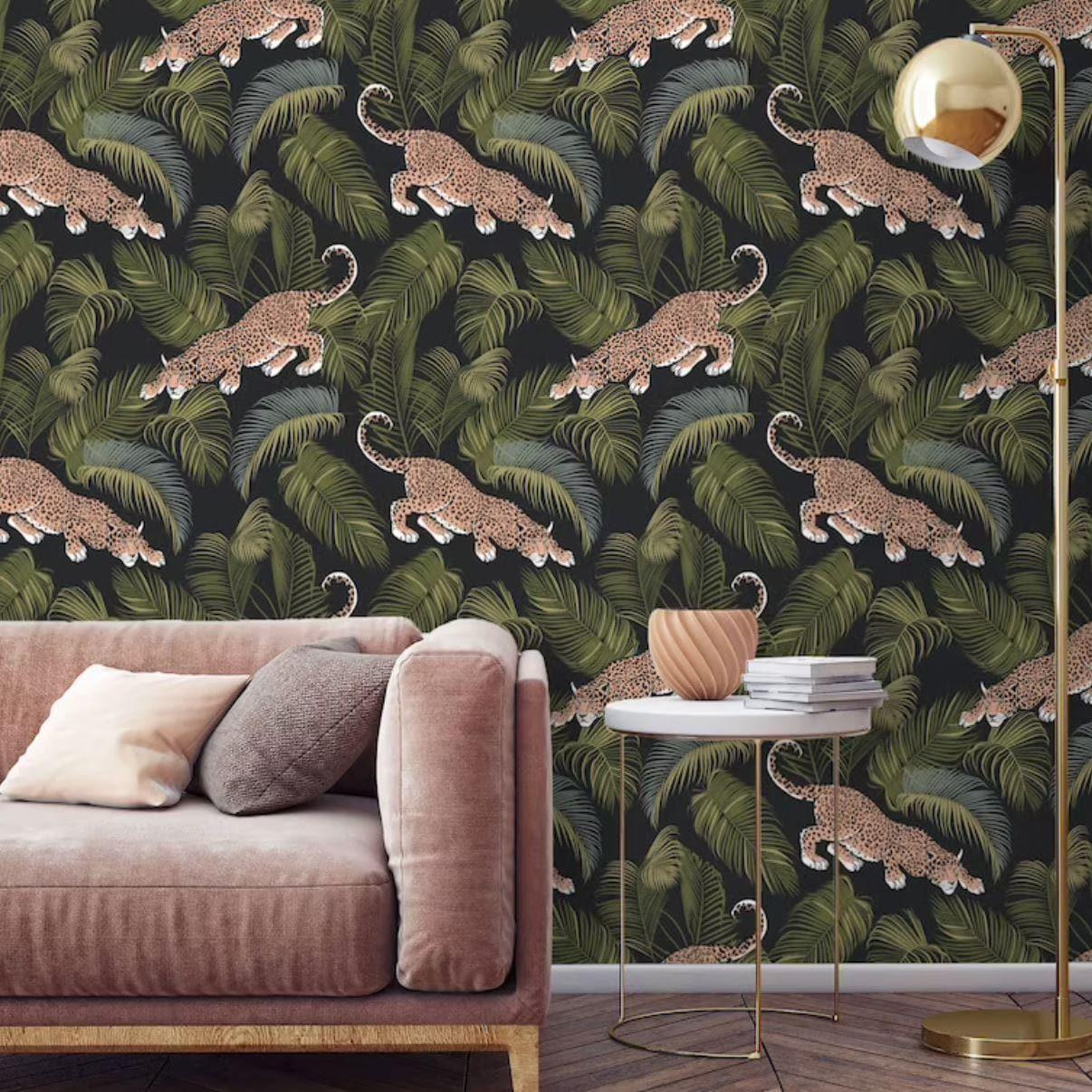 Jaguars in the Dark Jungle Wallpaper - MAIA HOMES