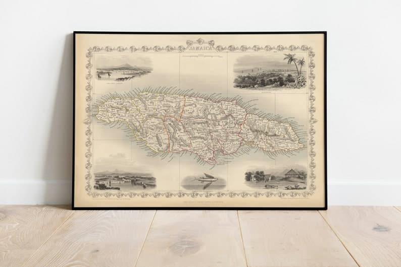 Jamaica Map Print| Art History