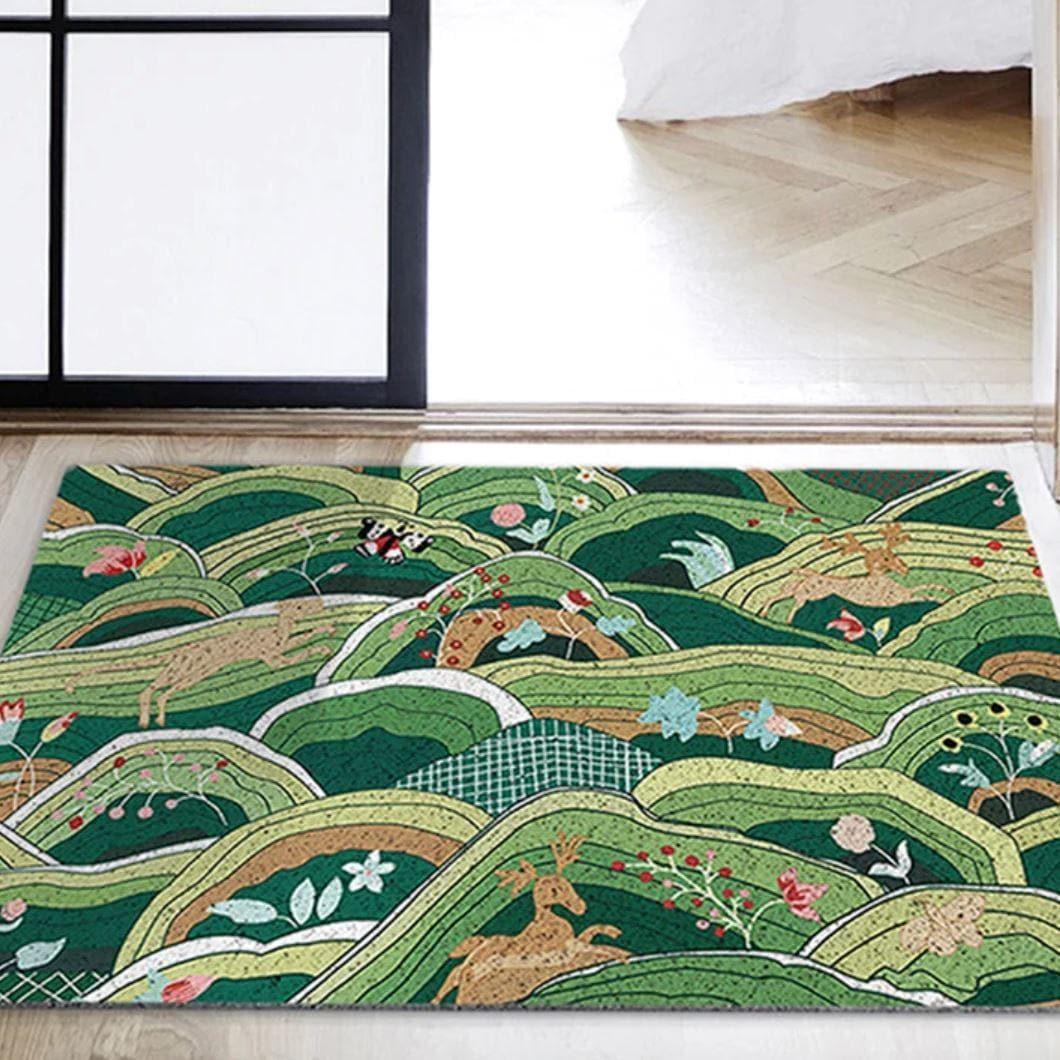 Japanese Green Mountains Door Mat