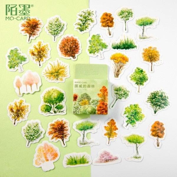 Japanese Scrapbooking Stickers Set - 45 pcs B