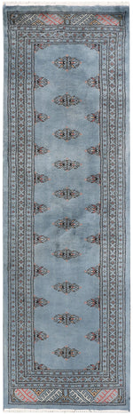 Javarak Blue Hand Knotted Area Rug 2' x 6'