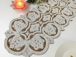 Jessica Pearl Beaded Burlap Table Runner