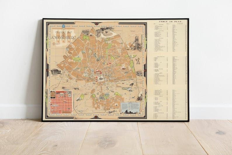 Johannesburg Map Print| Art History