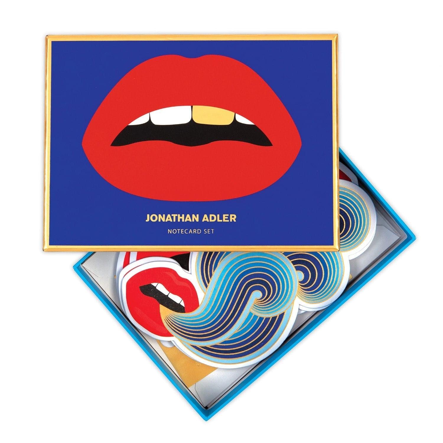 Jonathan Adler Lips Boxed Diecut Notecard Set