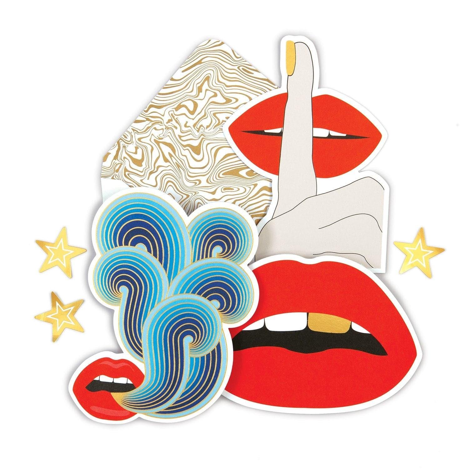 Jonathan Adler Lips Boxed Diecut Notecard Set